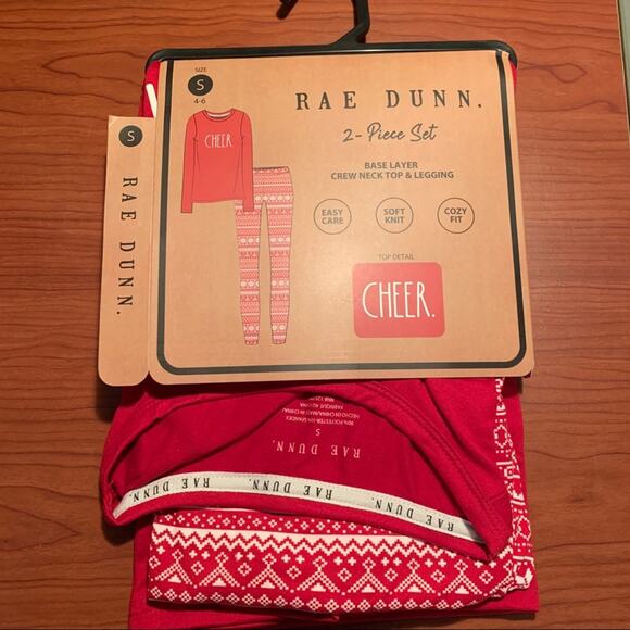 Rae Dunn Holiday Thermals Base Layer Set Cheer Pajama Set NWT - Picture 5 of 9